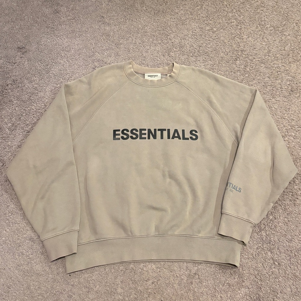 ESSENTIALS Fear of God Sandstone Crewneck Sweatshirt Neutral Stone Small
